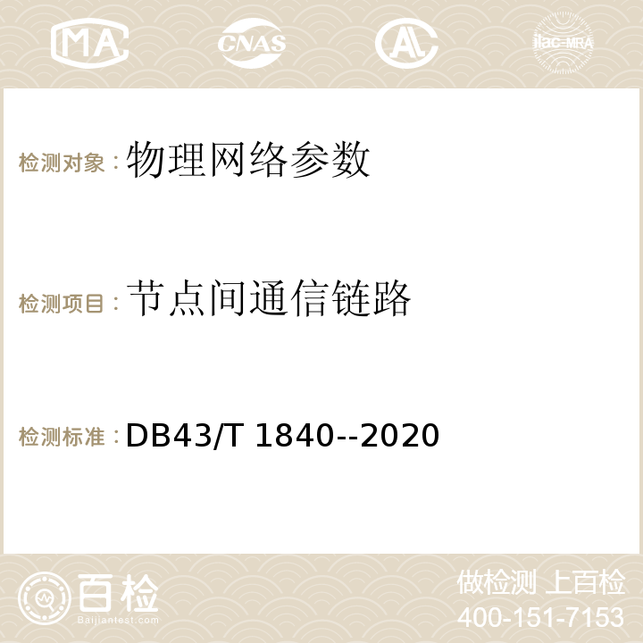 节点间通信链路 DB43/T 1840-2020 区块链网络安全技术测评标准