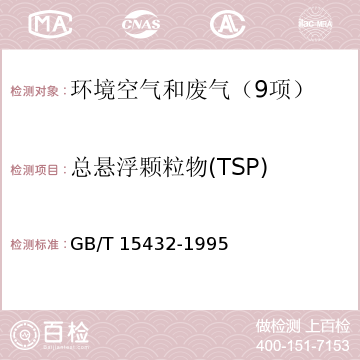 总悬浮颗粒物(TSP) 环境空气 总悬浮颗粒物的测定重量法 （ GB/T 15432-1995）修改单