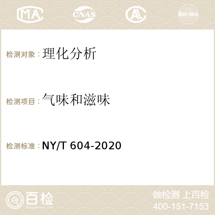 气味和滋味 NY/T 604-2020 生咖啡