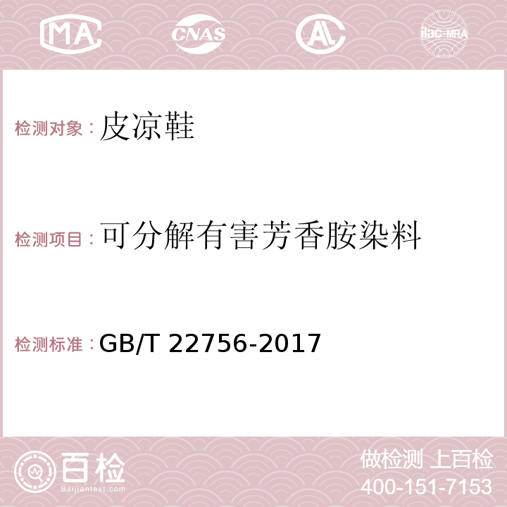 可分解有害芳香胺染料 皮凉鞋GB/T 22756-2017