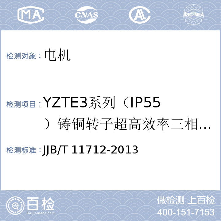 YZTE3系列（IP55）铸铜转子超高效率三相异步电动机 JB/T 11712-2013 YZTE3系列（IP55）铸铜转子超高效率三相异步电动机技术条件（机座号80～200）