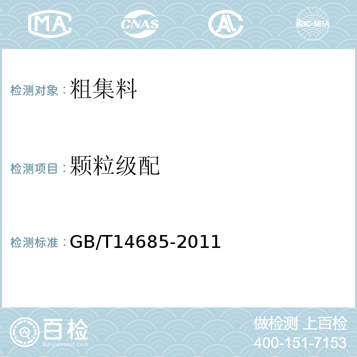 颗粒级配 建筑用碎石、卵石GB/T14685-2011