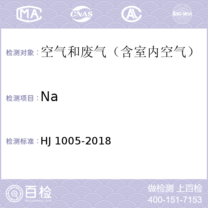 Na HJ 1005-2018 环境空气 降水中阳离子（Na+、NH4+、K+、Mg2+、Ca2+）的测定 离子色谱法