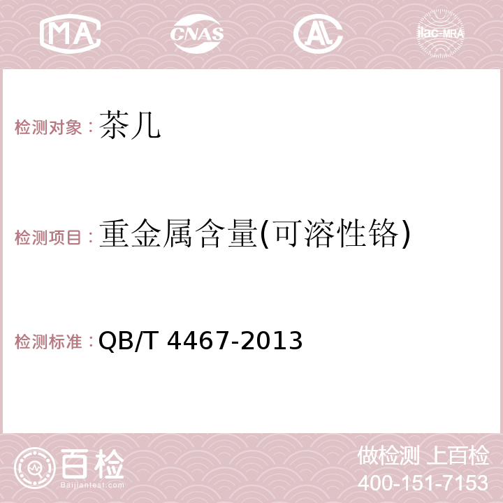 重金属含量(可溶性铬) QB/T 4467-2013 茶几