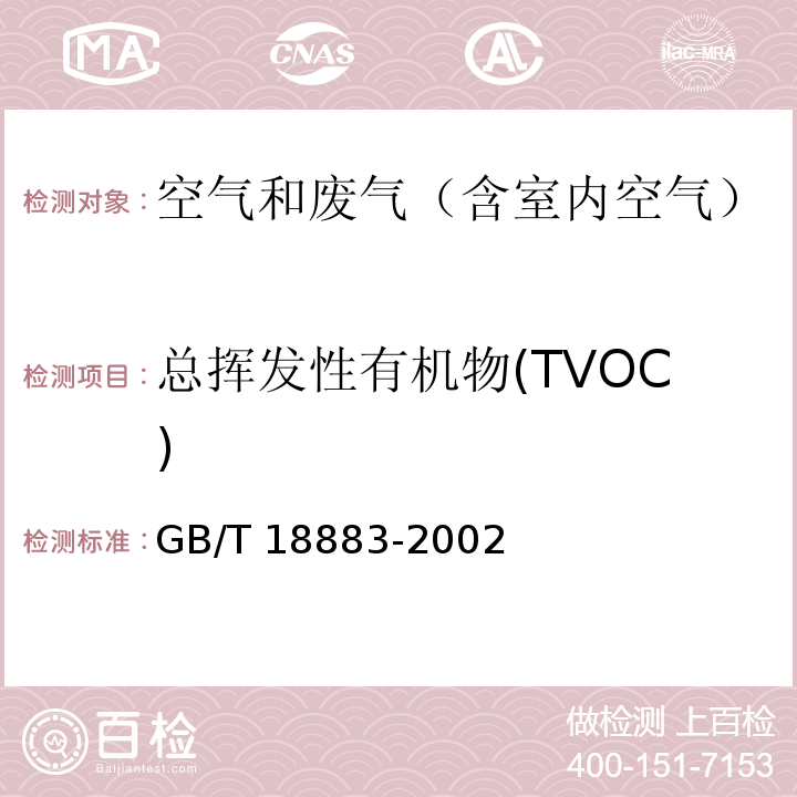 总挥发性有机物(TVOC) 附录C室内空气中挥发性有机物（TVOC）的检验方法 室内空气质量标准GB/T 18883-2002