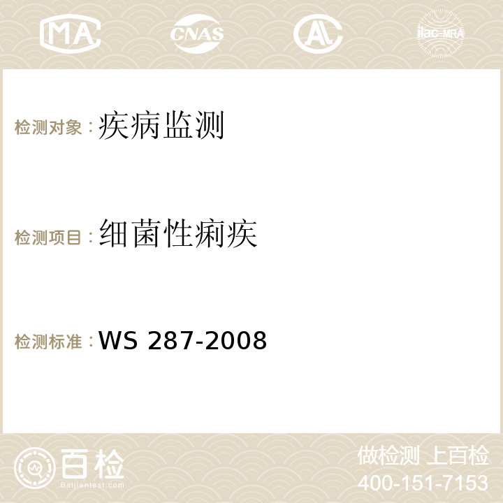 细菌性痢疾 细菌性和阿米巴性痢疾诊断标准 WS 287-2008 附录A