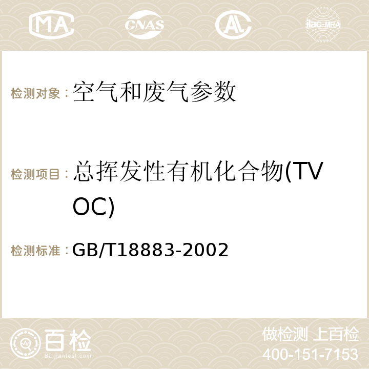 总挥发性有机化合物(TVOC) 室内空气质量标准 GB/T18883-2002 室内空气中总挥发性有机物（TVOC）的检验方法 附录C