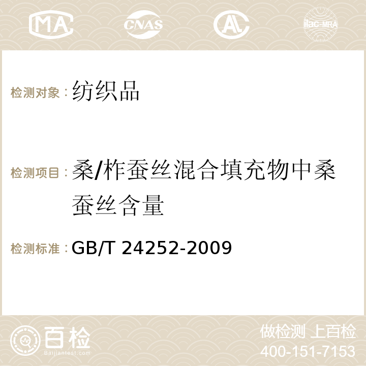 桑/柞蚕丝混合填充物中桑蚕丝含量 蚕丝被GB/T 24252-2009 附录B