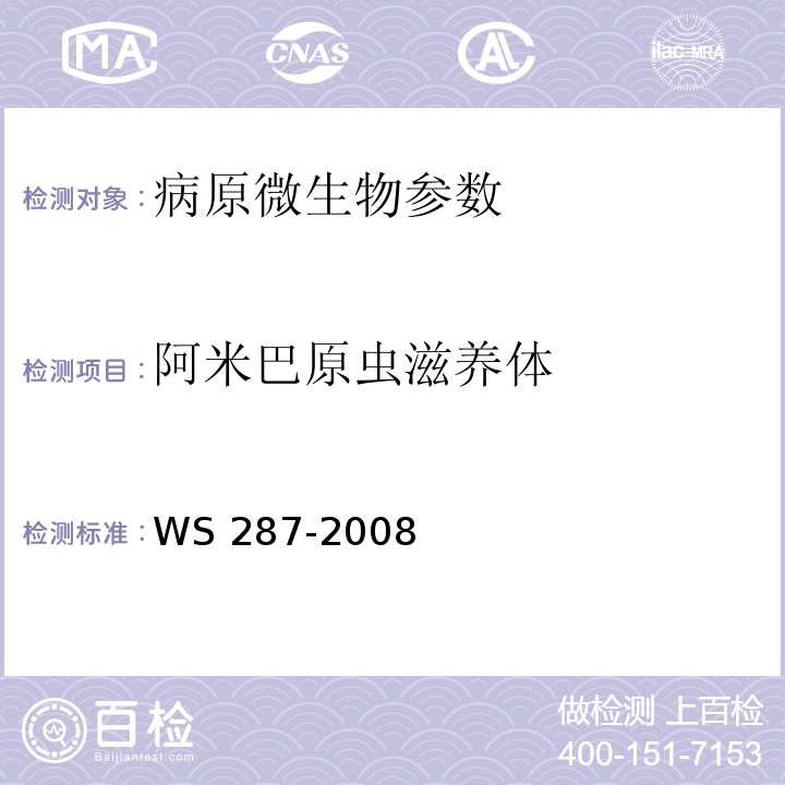 阿米巴原虫滋养体 细菌性和阿米巴性痢疾诊断标准 WS 287-2008附录A