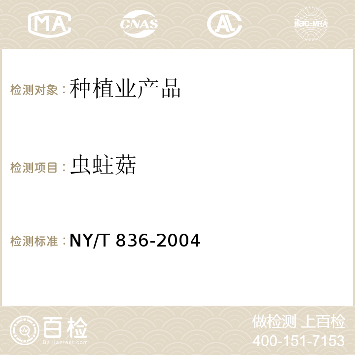 虫蛀菇 竹荪 NY/T 836-2004