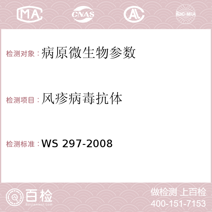 风疹病毒抗体 风疹诊断标准 WS 297-2008（附录C）