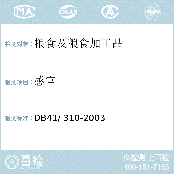 感官 DB 41/310-2003 食品安全地方标准 腐竹 DB41/ 310-2003