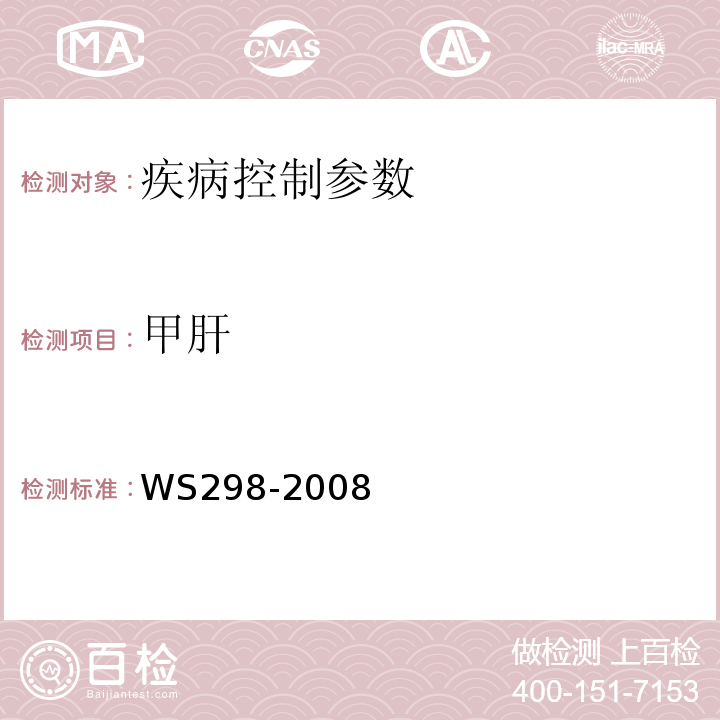 甲肝 甲肝诊断标准WS298-2008附录A
