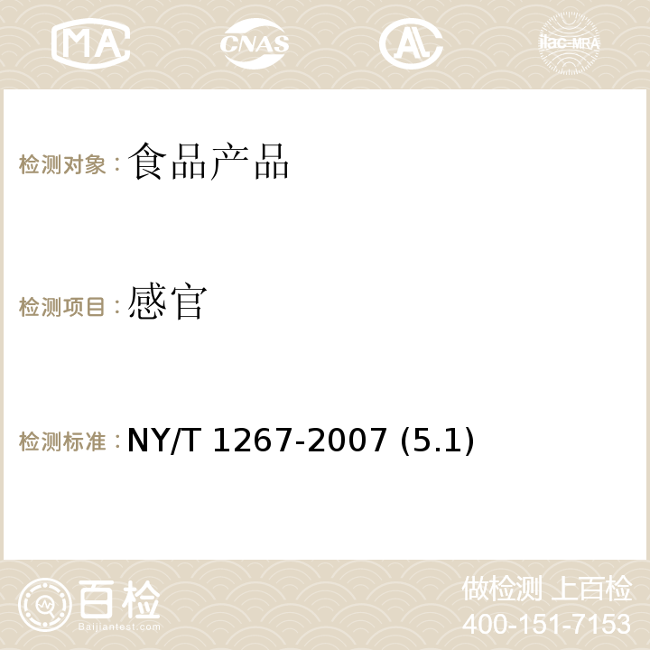 感官 萝卜 NY/T 1267-2007 (5.1)