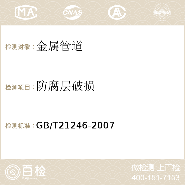 防腐层破损 GB/T 21246-2007 埋地钢质管道阴极保护参数测量方法