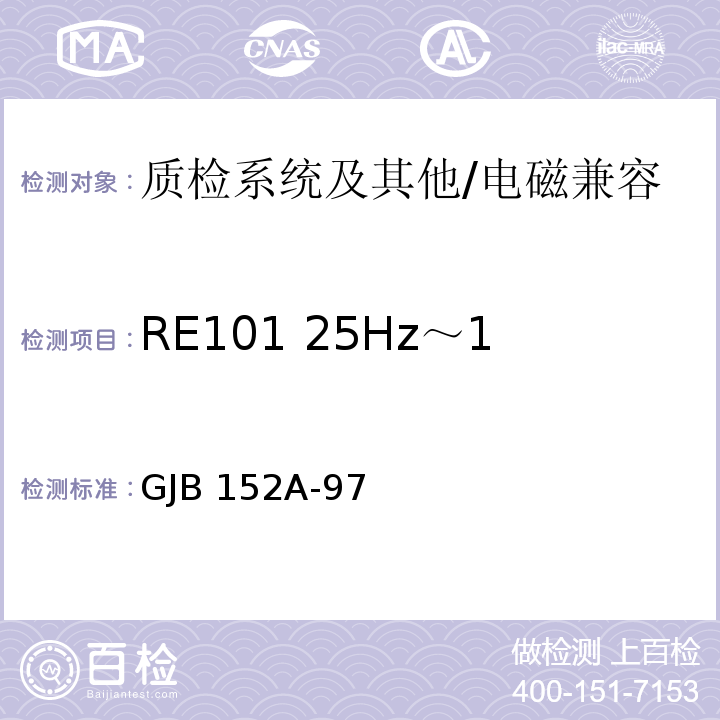 RE101 25Hz～100kHz 磁场辐射发射 军用设备和分系统电磁发射和敏感度测量