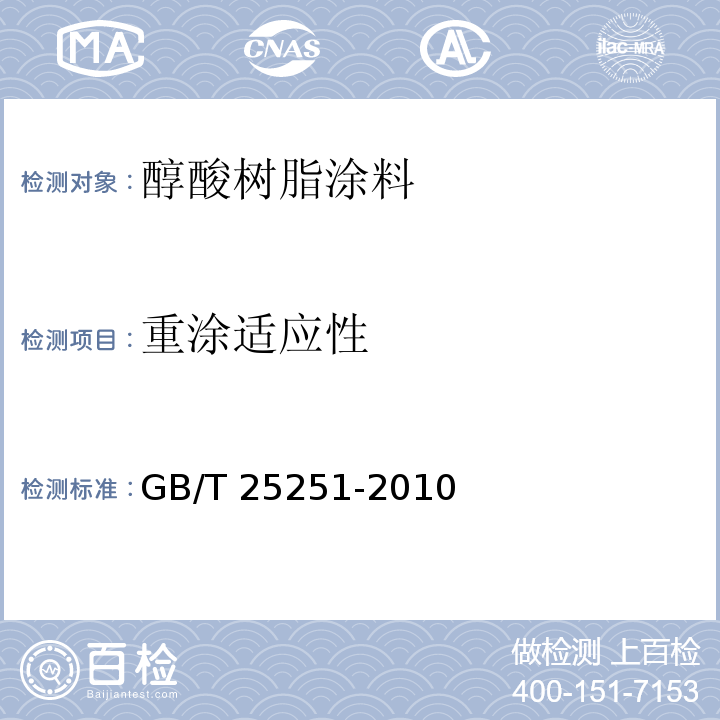 重涂适应性 醇酸树脂涂料GB/T 25251-2010
