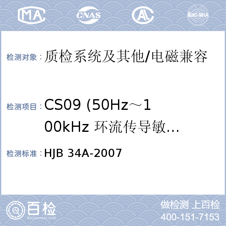 CS09 (50Hz～100kHz 环流传导敏感度) 舰船电磁兼容性要求