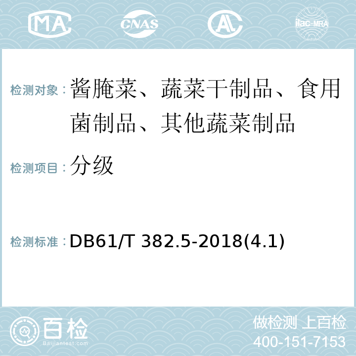 分级 魔芋标准综合体 第5部分：商品魔芋DB61/T 382.5-2018(4.1)