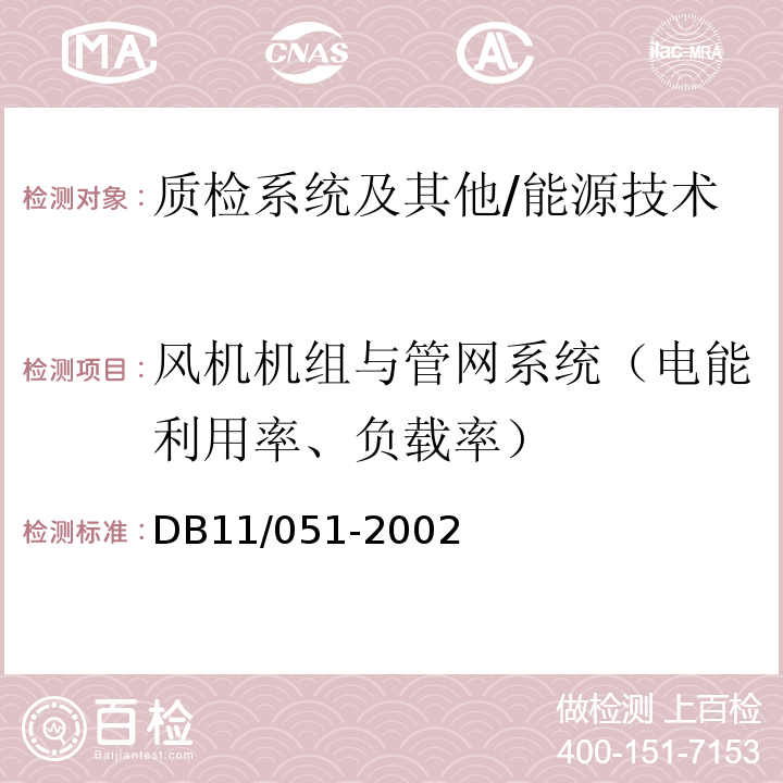 风机机组与管网系统（电能利用率、负载率） 三相异步电动机节能监测标准