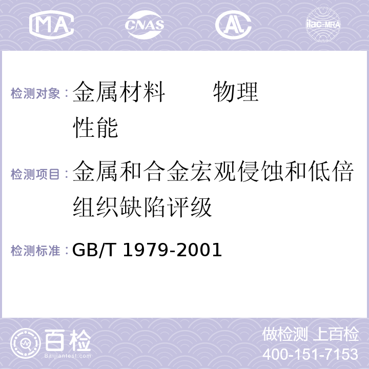 金属和合金宏观侵蚀和低倍组织缺陷评级 结构钢低倍组织缺陷评级图 
GB/T 1979-2001