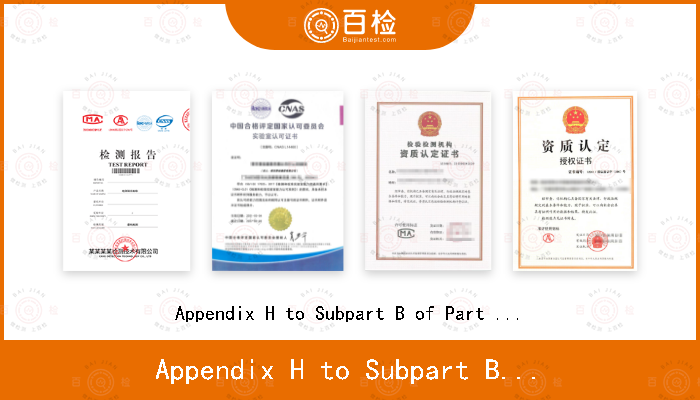 Appendix H to Subpart B of Part 430