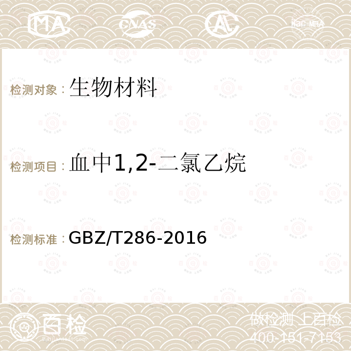 血中1,2-二氯乙烷 血中1,2-二氯乙烷的气相色谱-质谱测定方法