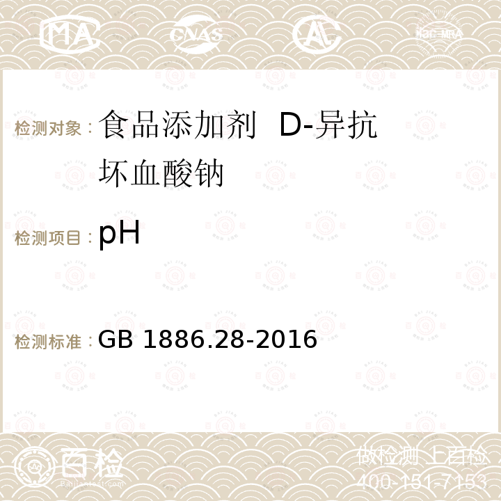 pH GB 1886.28-2016