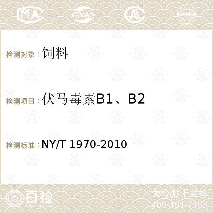 伏马毒素B1、B2 饲料中伏马毒素的测定