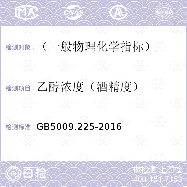 乙醇濃度（酒精度） 食品安全國家標準 酒中乙醇濃度的測定