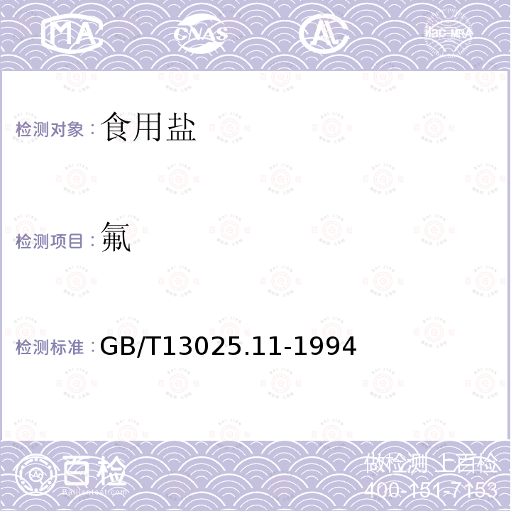 氟 GB/T13025.11-1994