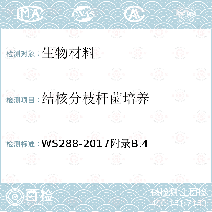 结核分枝杆菌培养 肺结核诊断标准 附录B.4