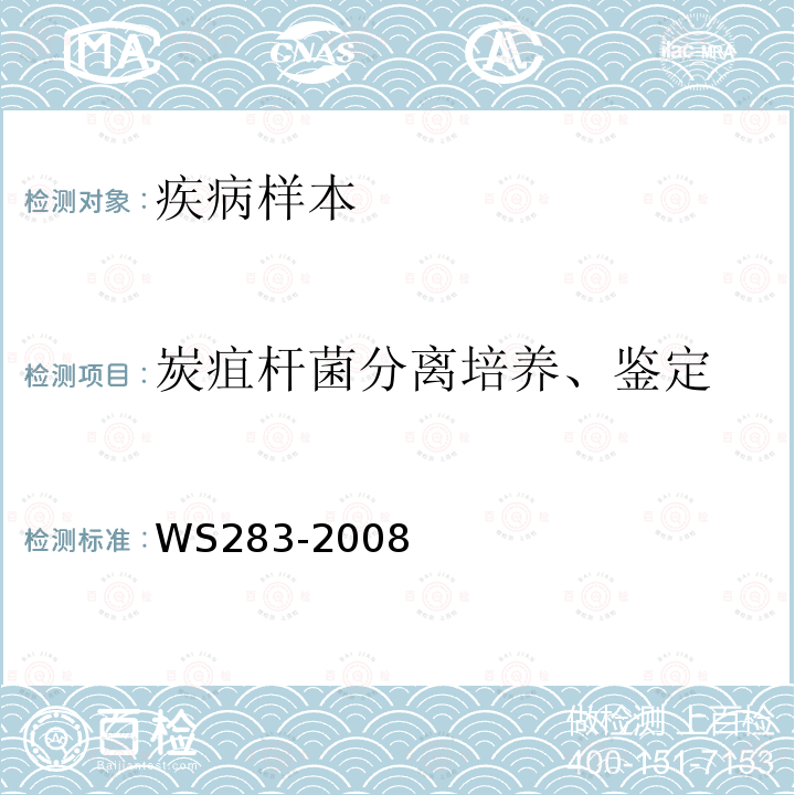 炭疽杆菌分离培养、鉴定 炭疽诊断标准 附录A