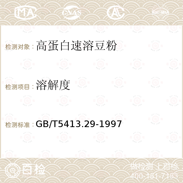 溶解度 GB/T5413.29-1997