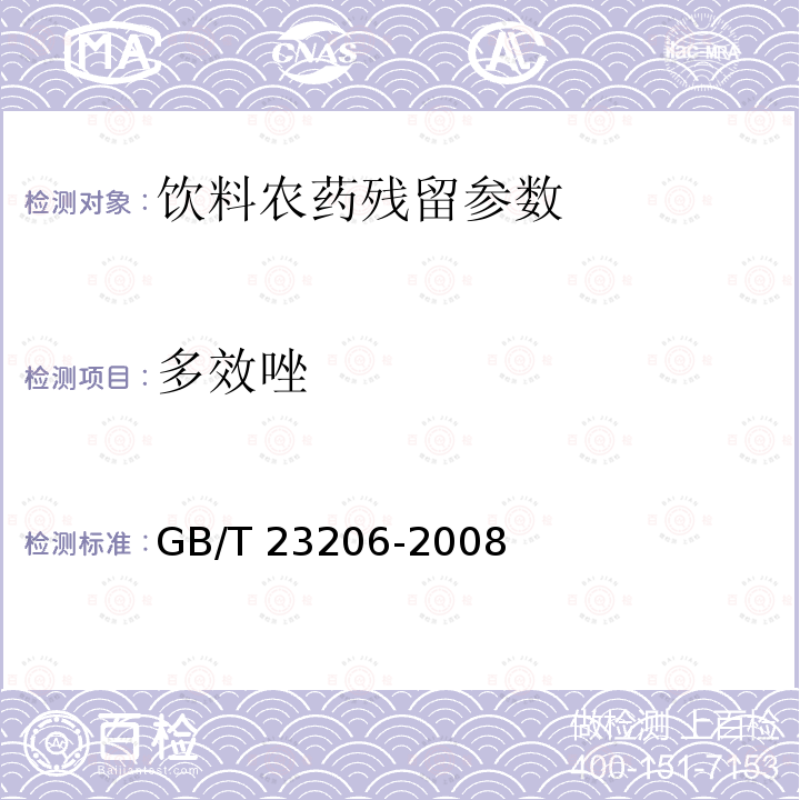 多效唑 果蔬汁、果酒中512种农药及相关化学品残留量的测定 液相色谱-串联质谱法 GB/T 23206-2008