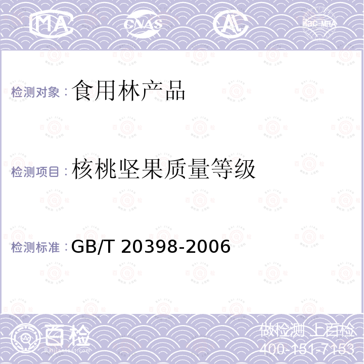 核桃坚果质量等级 核桃坚果质量等级 GB/T 20398-2006