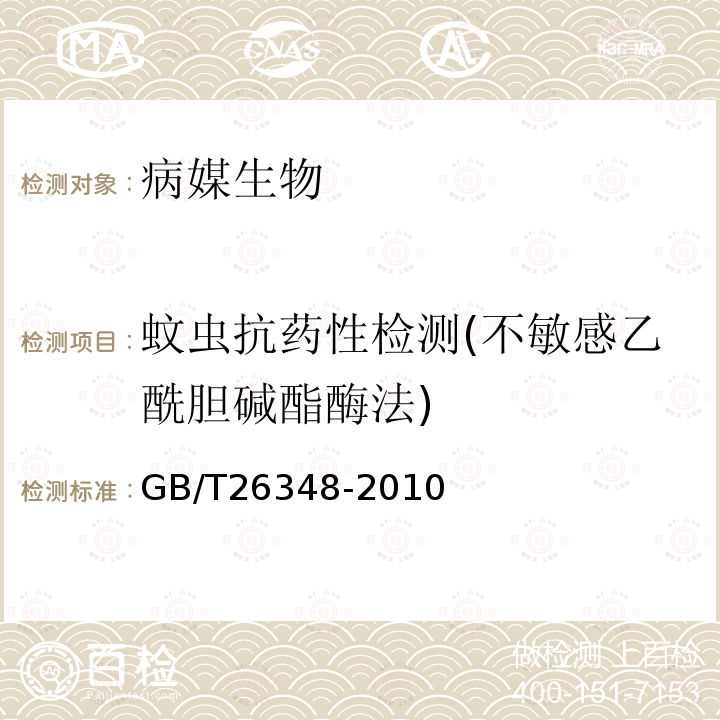 蚊虫抗药性检测(不敏感乙酰胆碱酯酶法) 蚊虫抗药性检测方法 不敏感乙酰胆碱酯酶法