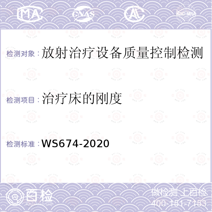 治療床的剛度 醫用電子直線加速器質量控制檢測規范