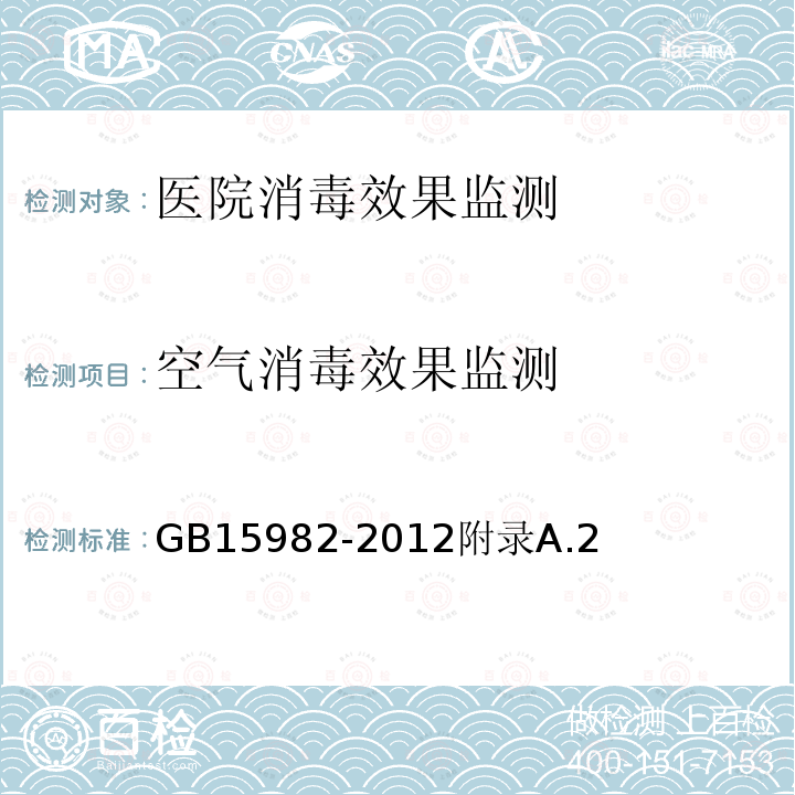 空气消毒效果监测 医院消毒卫生标准