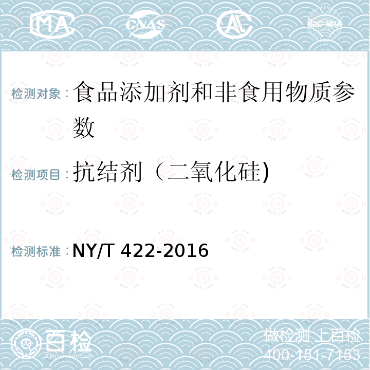 抗结剂（二氧化硅) 绿色食品 食用糖 NY/T 422-2016（附录B.3）