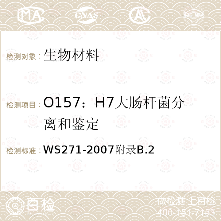 O157：H7大肠杆菌分离和鉴定 感染性腹泻诊断标准 附录B.2