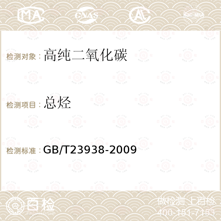 总烃 GB/T23938-2009 高纯二氧化碳 /4.5