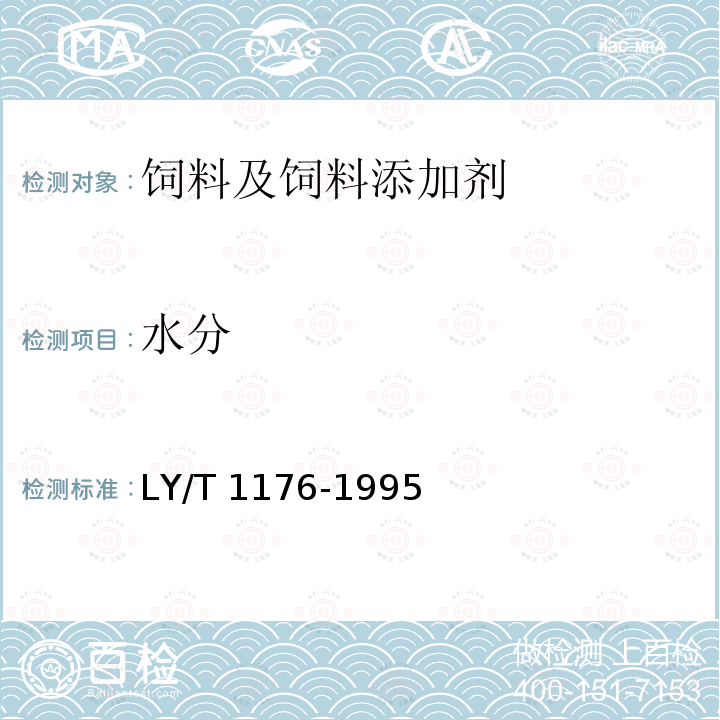 水分 粉状松针膏饲料添加剂的试验方法 LY/T 1176-1995