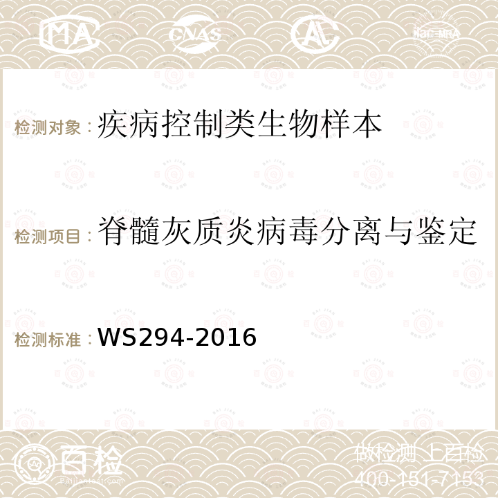 脊髓灰质炎病毒分离与鉴定 脊髓灰质炎诊断标准