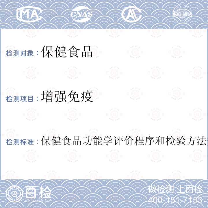 增强免疫 增强免疫力功能检验 卫生部 保健食品检验与评价技术规范 （2003年版）