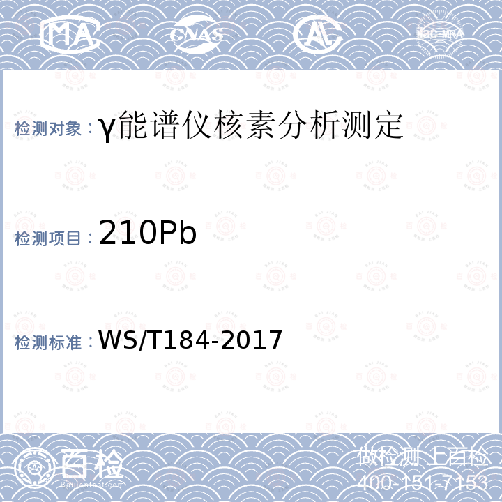 210Pb 空气中放射性核素的γ能谱分析方法