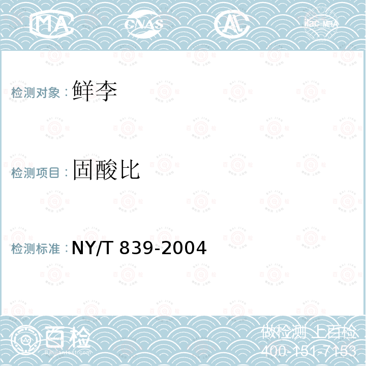 固酸比 鲜李NY/T 839-2004 附录B