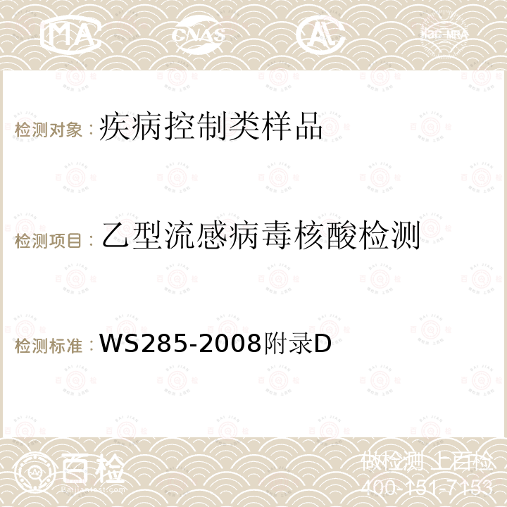 乙型流感病毒核酸检测 流行性感冒诊断标准