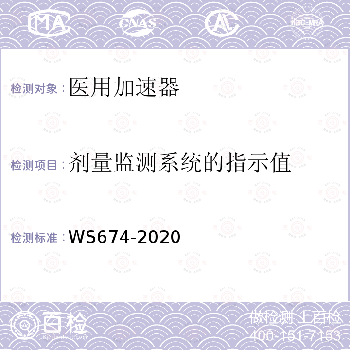 剂量监测系统的指示值 医用电子直线加速器质量控制检测规范