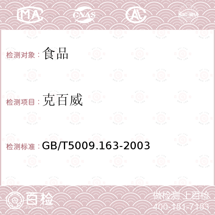 克百威 动物性食品中氨基甲酸酯类农药多组分残留高效液相色谱测定